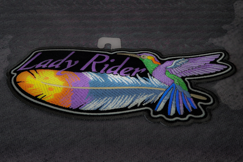 Hummingbird Lady Rider Feather Patch