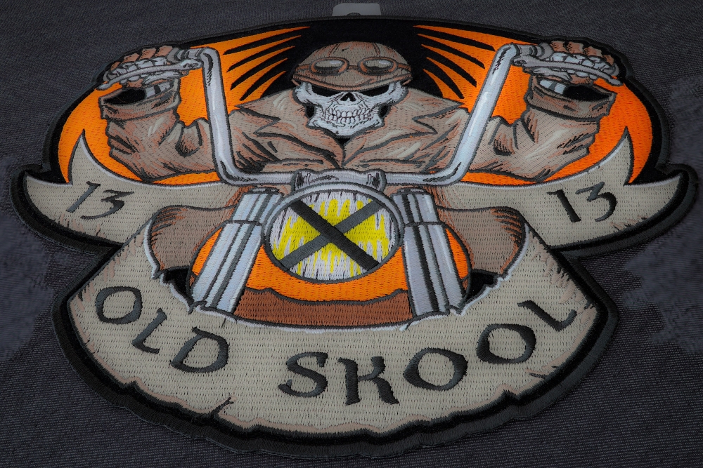 Old Skool Chopper 13 Skull Patch