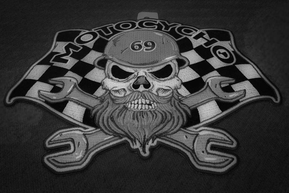 Motocycho Bearded Skull Patch