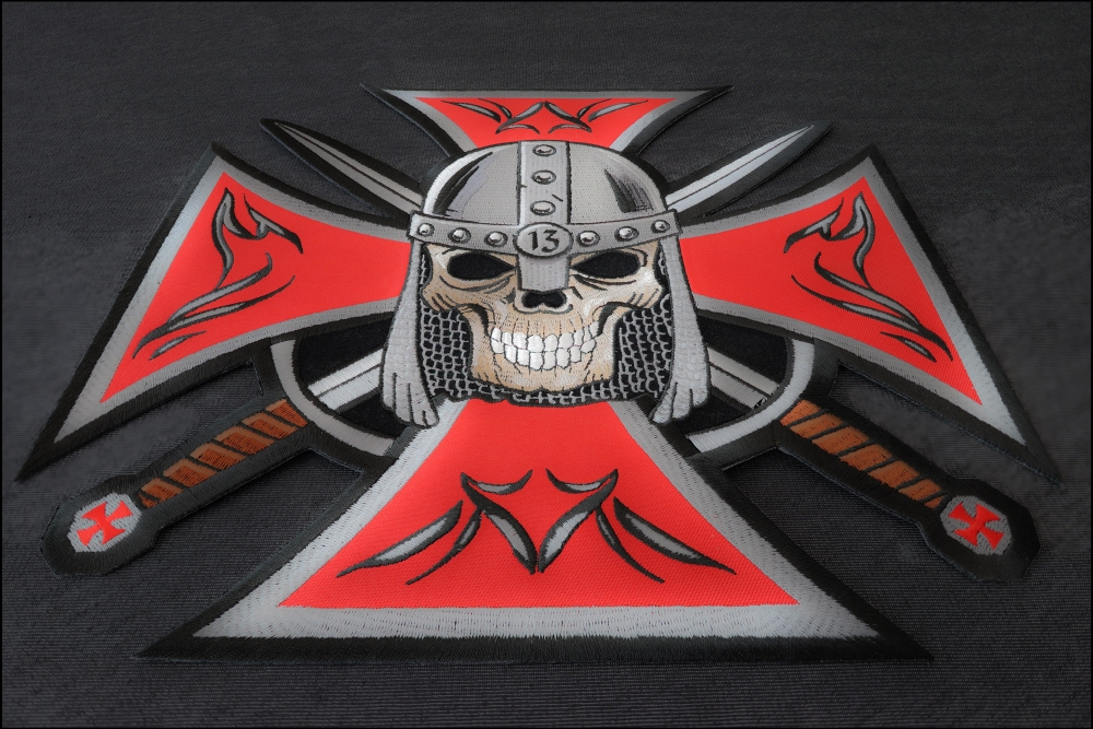 Maltese Cross Skull Knight Patch